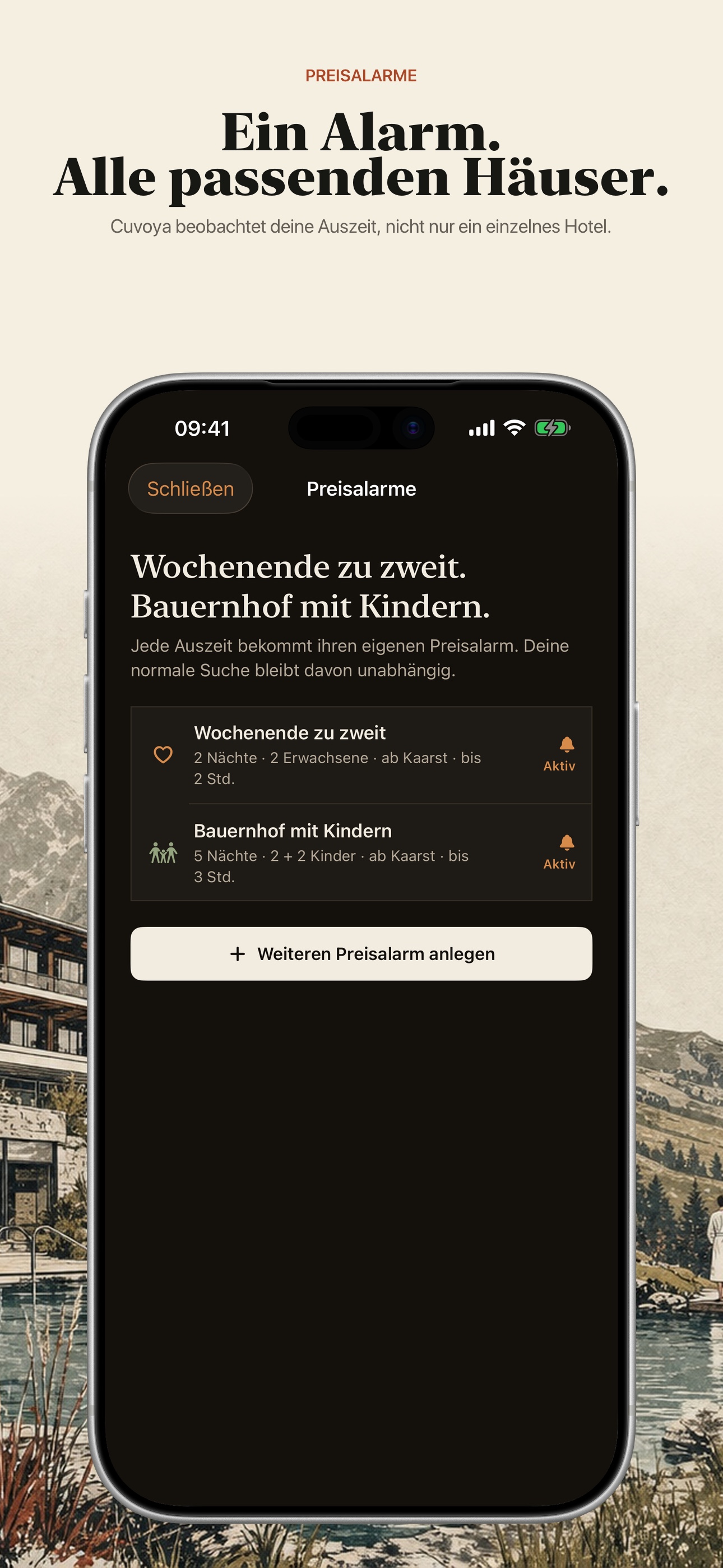 Cuvoya beobachtet die Preise aller passenden Hotels